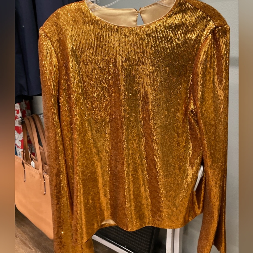 Galvan London golden metallic top
